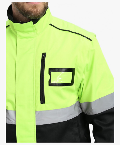 Куртка-трансформер сигнальная ProfLineSpecialist (тк.Смесовая МВО,240), желтый/черный