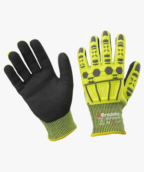 Перчатки рабочие Brodeks GC-22i, цвет серый, чёрный, жёлтый