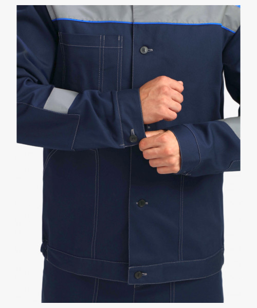 Костюм Лигор-1 СОП (тк.Саржа,250) брюки, т.синий/васильковый