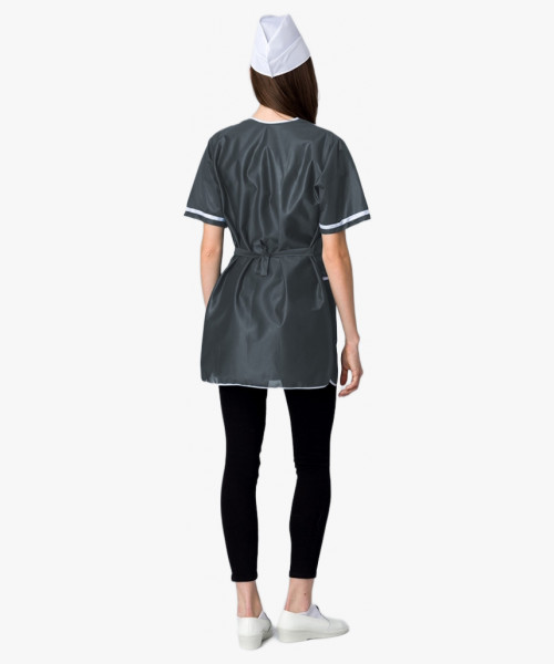 Халат женский на молнии короткий рукав (тк.Нейлон), серый