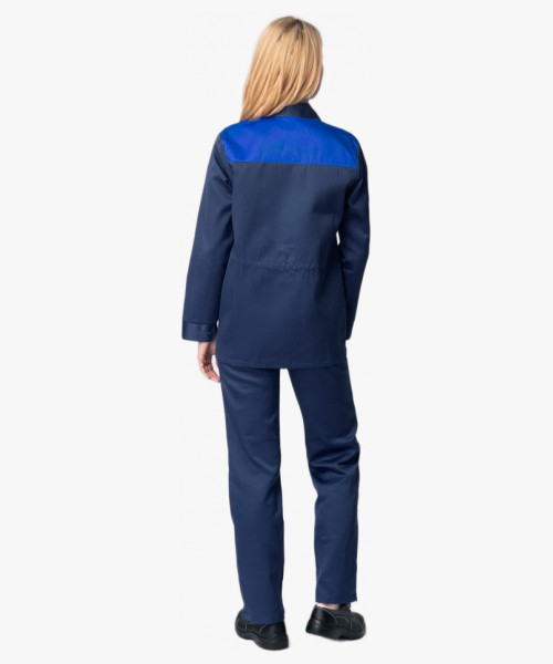 Костюм женский (тк.Смесовая,210) брюки, т.синий/васильковый