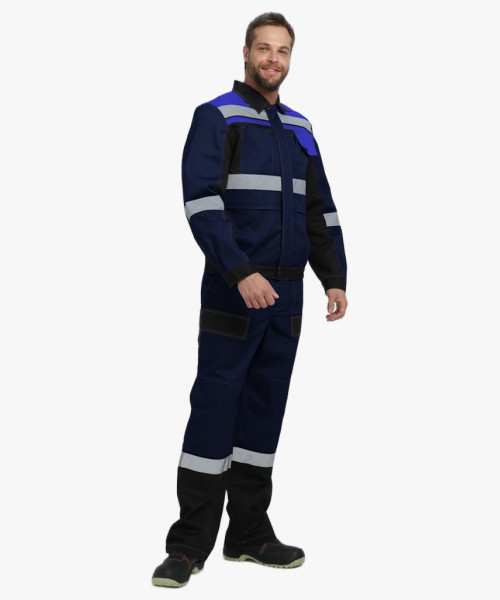 Костюм Виват-1 Премиум CH МВО (тк.Смесовая,240) брюки, т.синий/черный/васильковый