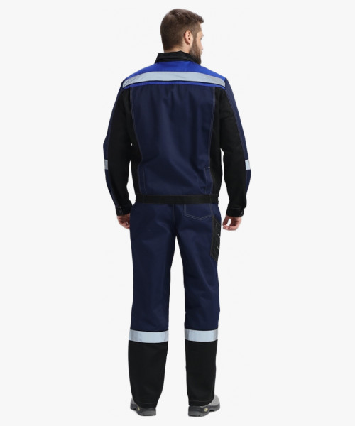 Костюм Виват-1 Премиум IMP (тк.Смесовая,240) брюки, т.синий/черный/васильковый