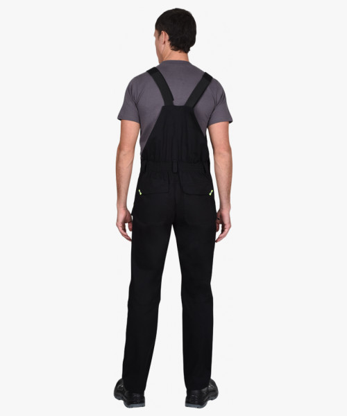 Полукомбинезон мужской летний СИРИУС-ДЕКСТЕР черный с лимонной отделкой, тк. стрейч с ВО