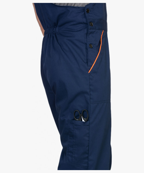 Костюм СИРИУС-МАСТЕР летний: куртка, полукомбинезон, темно-синий с оранжевой отделкой