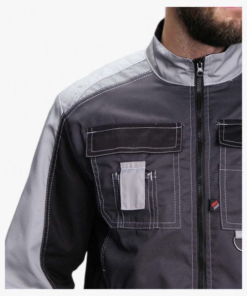 Костюм Вектрон-1 (тк.Смесовая,240) брюки, т.серый/св.серый/черный