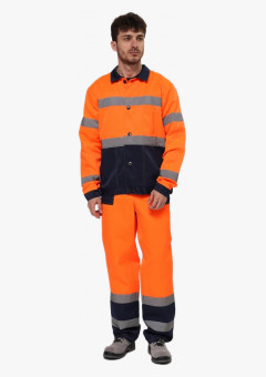 Костюм для дорожник Олимп (тк.Смесовая,210) п/к, оранжевый/т.синий