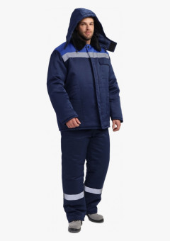 Костюм зимний Труженик-2 (тк.Смесовая,210) п/к,т.синий/васильковый