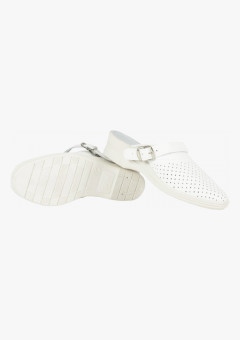 Сабо женские нат.кожа ПВХ, белый