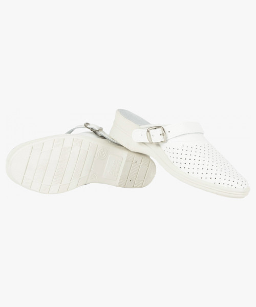 Сабо женские нат.кожа ПВХ, белый