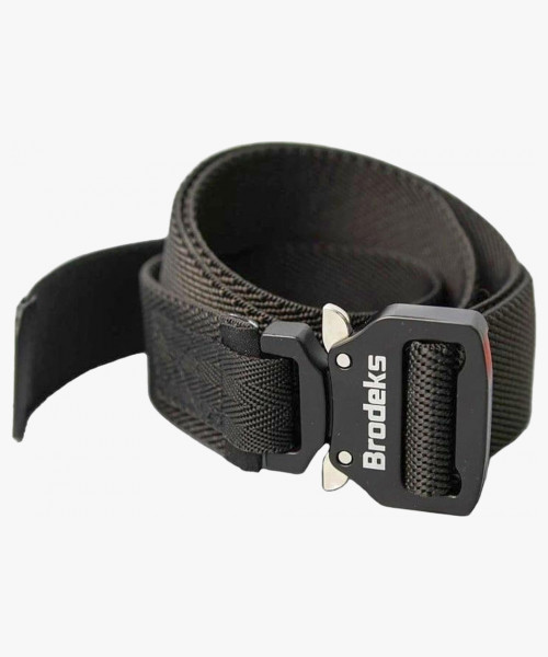 Ремень Brodeks KM102 + стрейч, цвет чёрный, длина 140 см