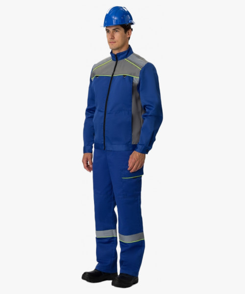 Костюм Практик СОП (тк.Смесовая,210) п/к, васильковый/серый