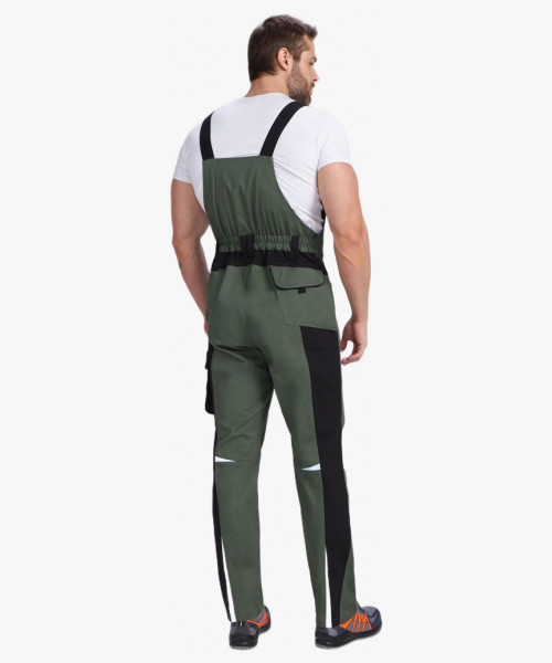 Костюм мужской летний ProfLineLeader-2 (тк.Хлопок/Спандекс,260) полукомбинезон, хаки/черный