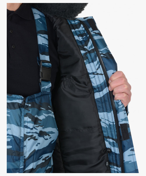 Костюм СИРИУС-БЕЗОПАСНОСТЬ зимний: куртка, п/комб. КМФ серый вихрь