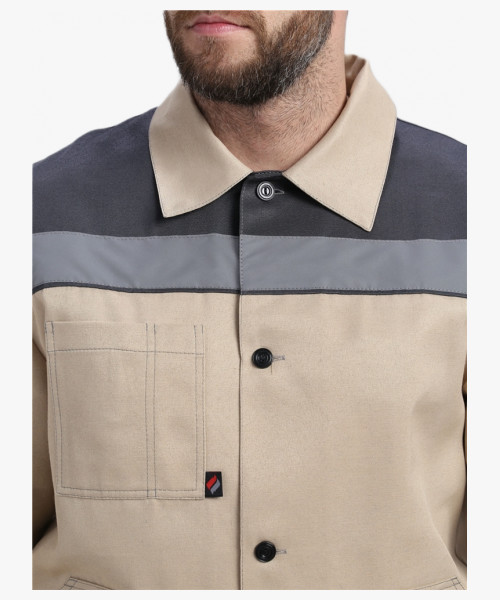 Костюм Лигор-2 СОП (тк.Смесовая,210) п/к, бежевый/т.серый