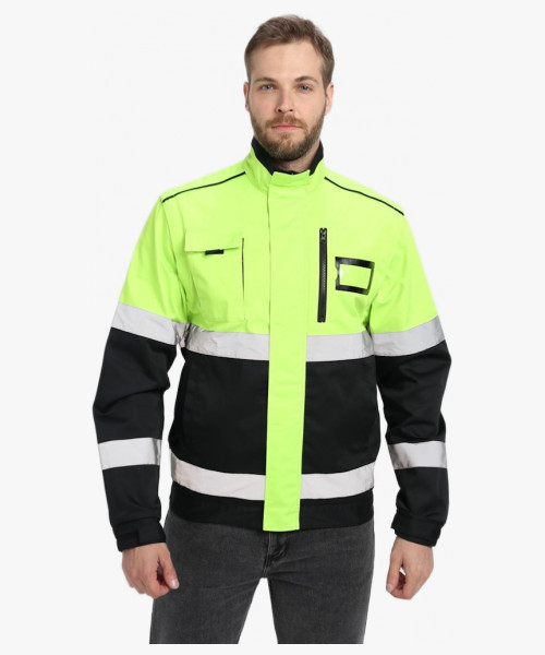 Куртка-трансформер сигнальная ProfLineSpecialist (тк.Смесовая МВО,240), желтый/черный