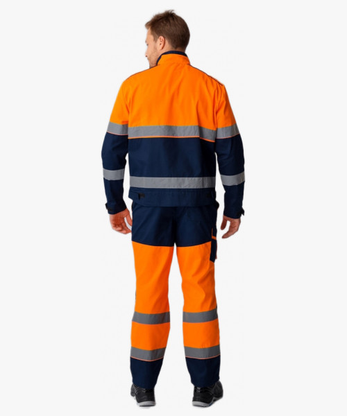 Костюм сигнальный (тк.Балтекс,210) брюки, оранжевый/т.синий