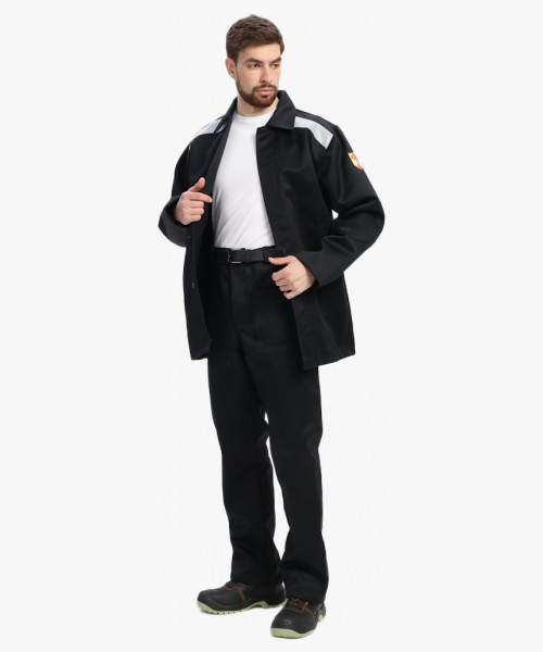 Костюм сварщика с усилением Арсенал-СОП 3 кл.защиты (тк.Хлопок-ОП,490) брюки, черный