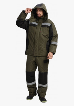 Костюм зимний Вектрон-2 СОП (тк.Таслан,135) п/к, хаки/черный