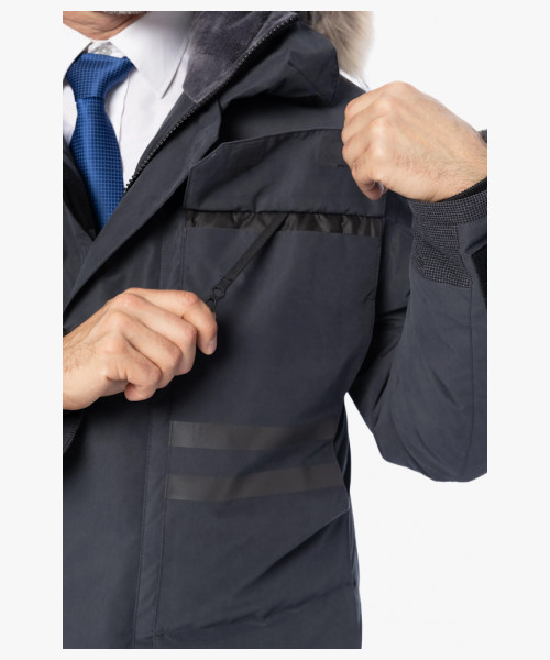 Куртка-парка зимняя пуховая мужская Brodeks KW233 Premium, цвет тёмно-серый