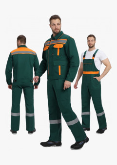 Костюм для ИТР СОП IMP (тк.Саржа,250) п/к, т.зеленый/оранжевый