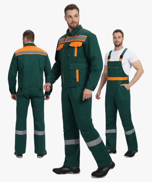 Костюм для ИТР СОП IMP (тк.Саржа,250) п/к, т.зеленый/оранжевый