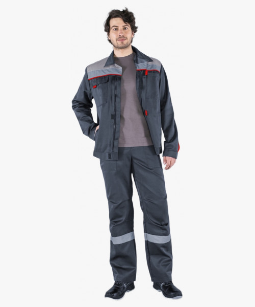 Костюм Флофт-1 СОП (тк.Смесовая,210) брюки, т.серый/серый