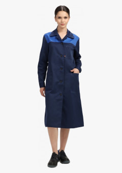 Халат женский Лигор (тк.Смесовая,210), т.синий/васильковый