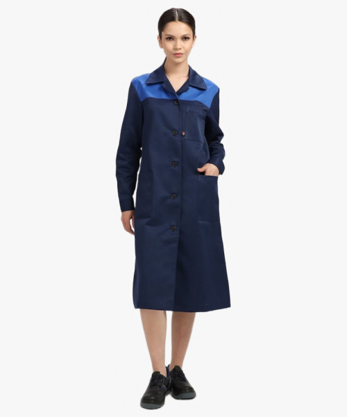 Халат женский Лигор (тк.Смесовая,210), т.синий/васильковый