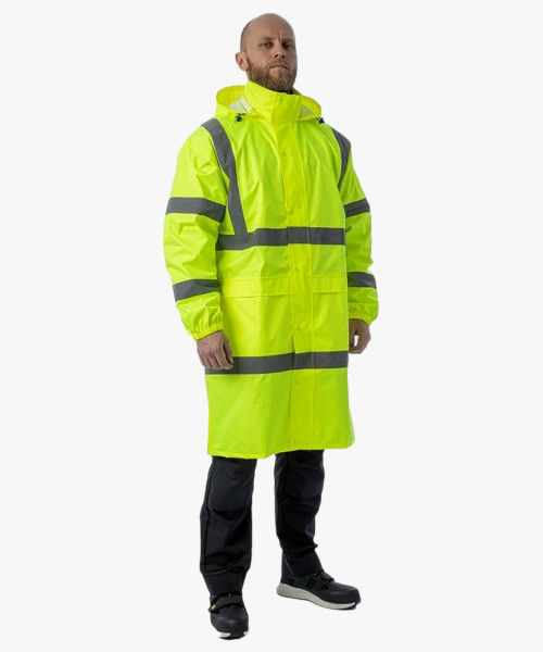 Плащ-дождевик сигнальный Brodeks KS252, цвет жёлтый