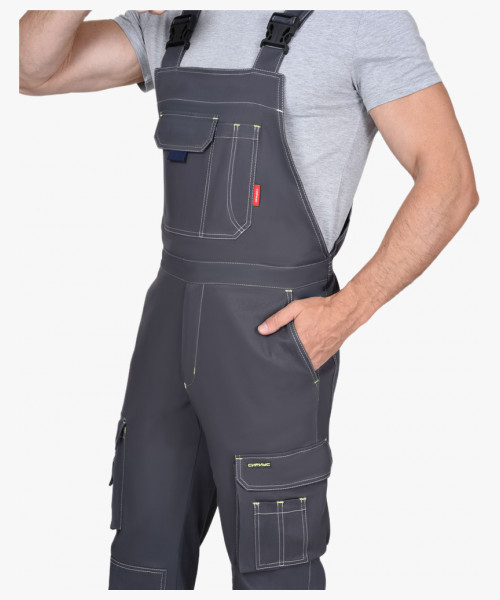 Полукомбинезон СИРИУС-ДЖЕТ т.серый с синим тк. мех. стрейч с ВО