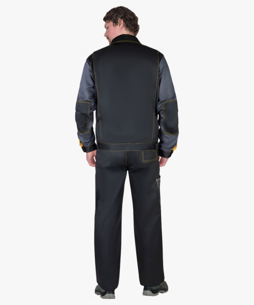 Костюм СИРИУС-ФАВОРИТ куртка, брюки, черный с темно-серым