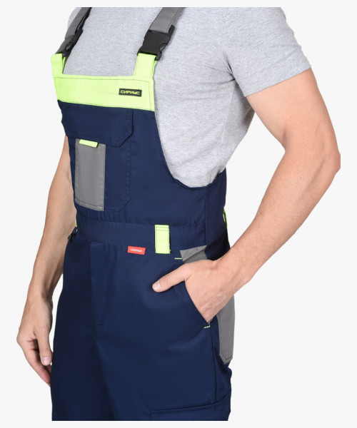 Костюм СИРИУС-СТАН куртка, п/к, синий со средне-серым и лимонной отделкой