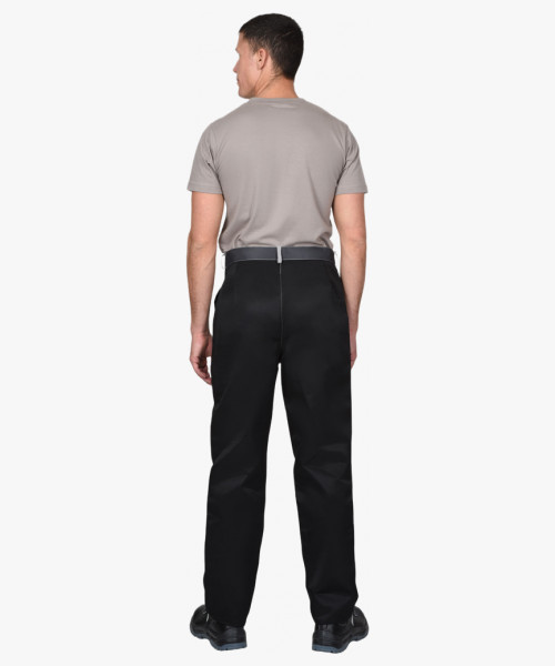 Костюм СИРИУС-АСПЕКТ куртка длин., брюки, черный с темно-серым и светло-серой отделкой