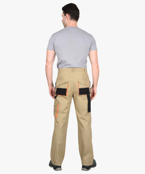 Костюм СИРИУС-МАНХЕТТЕН куртка, брюки песочный с оранж. и черным тк. мех. стрейч пл. 250г/кв.м