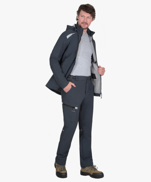 Костюм СИРИУС-СПЕЙС куртка, брюки, софтшелл сине-серый