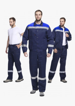 Костюм Лигор-1 СОП (тк.Смесовая,210) брюки, т.синий/васильковый