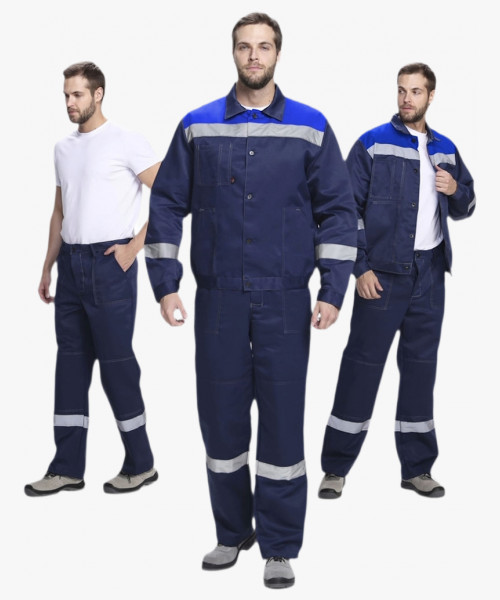 Костюм Лигор-1 СОП (тк.Смесовая,210) брюки, т.синий/васильковый