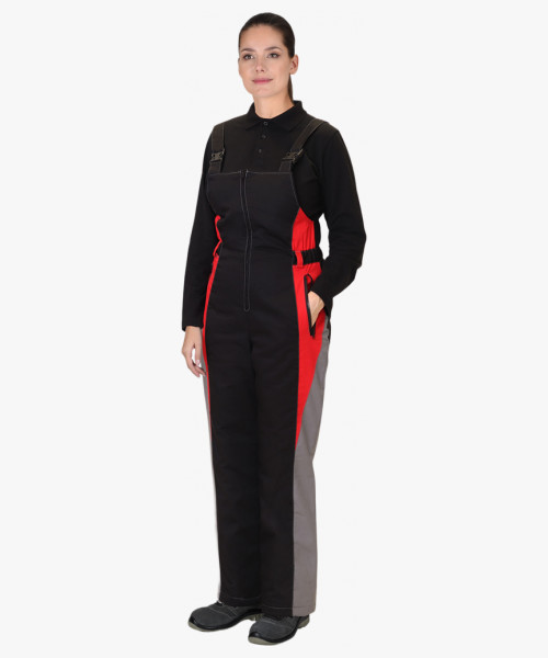 Костюм СИРИУС-СИБИРЯЧКА серый с черным и красным