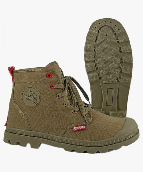 Кеды высокие Скорпион Комфорт ПУ-Р (арт.1650), хаки