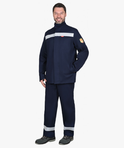 Костюм сварщика СИРИУС-ГЕРКУЛЕС летний: куртка, брюки темно-синий и СОП