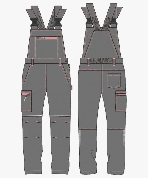 Полукомбинезон женский ProfLineSpecialist (тк. Смесовая, 240), серый/розовый