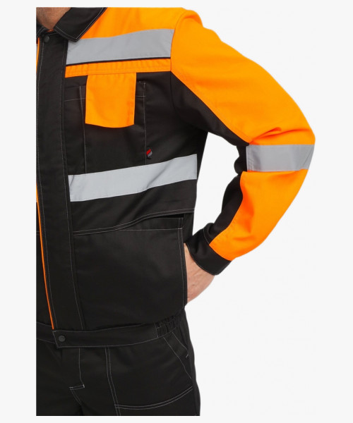 Костюм Виват-2 Премиум CH МВО (тк.Смесовая,240) п/к, черный/оранжевый