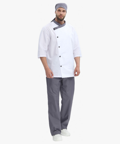 Костюм Канди (ткань ТиСи, 120), серый/белый