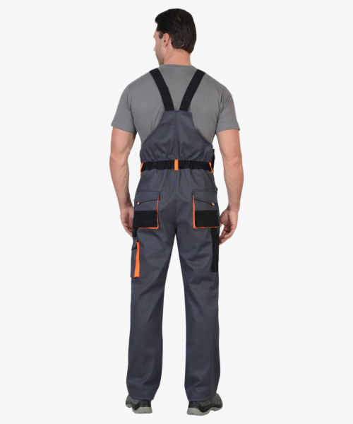 Полукомбинезон СИРИУС-МАНХЕТТЕН т.серый с оранж. и черным тк. стрейч пл. 250 г/кв.м