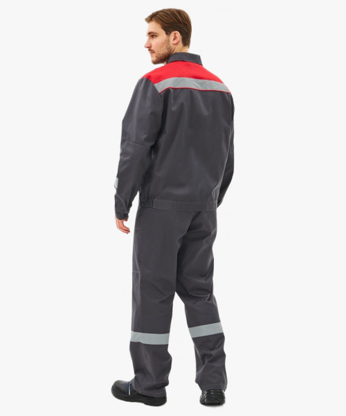 Костюм Липецк-2 СОП CH (тк.Смесовая,280) п/к, т.серый/красный