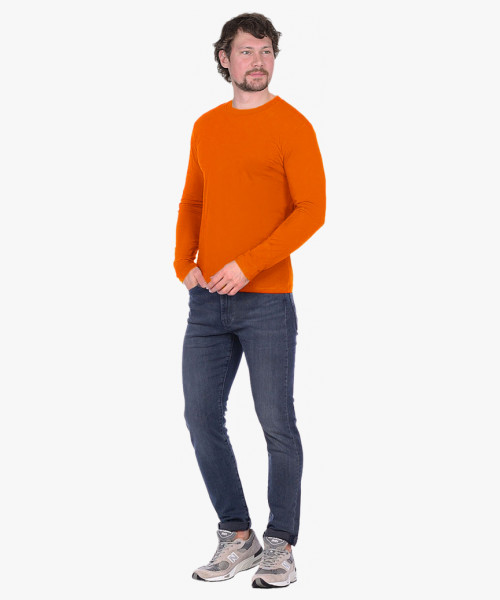 Футболка длинные рукава оранжевая 160г/м2