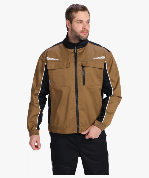 Куртка ProfLineSpecialist (тк.Смесовая,240), бежевый/черный