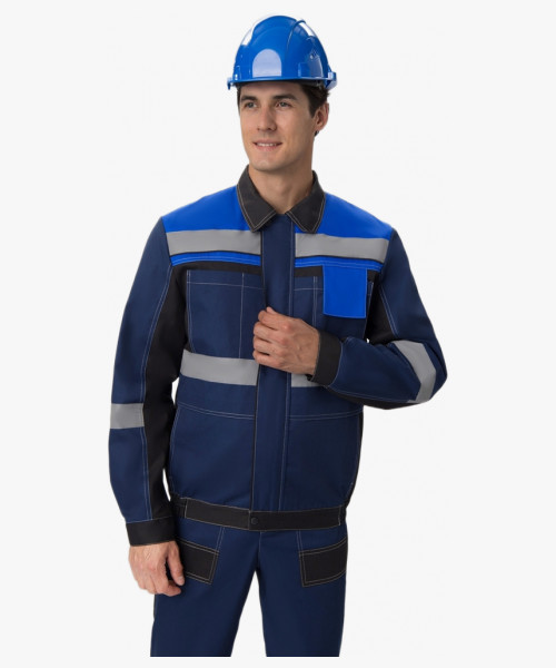 Костюм Виват-2 Премиум (тк.Смесовая,240) п/к, т.синий/черный/васильковый