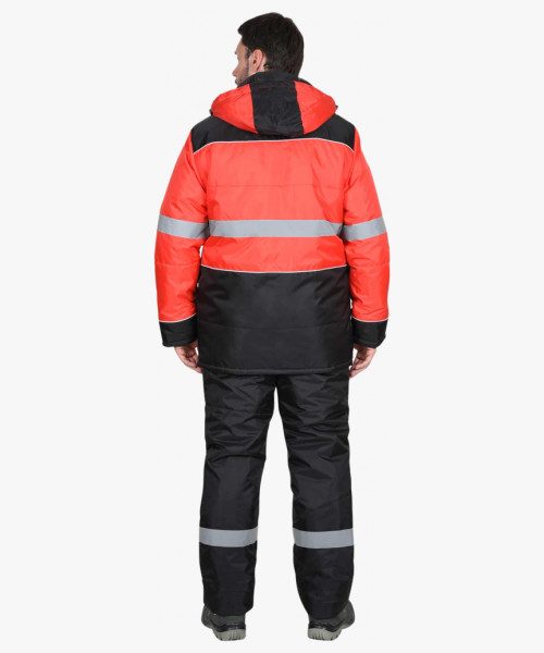 Костюм СИРИУС-НОРД ДВ куртка, п/к, черный с красным и СОП